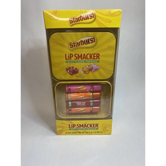 LIP SMACKER STARBURST 4-Pc LIP BALM & TIN With Four Different Flavors - Picture 1 of 11